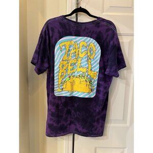 Taco Bell Cheesy Logo Purple Tie Dye T Shirt Unisex Size Medium